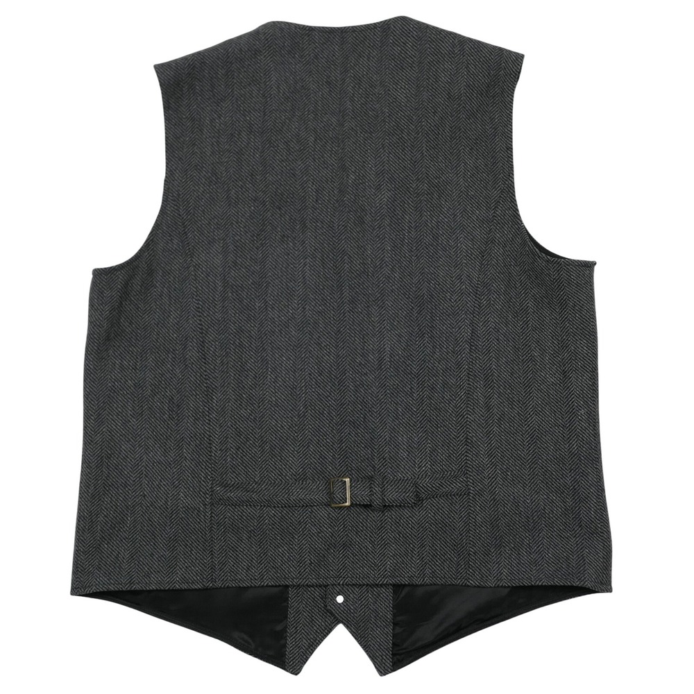 Schnees Wool Tweed Vest Mens XL Tall Herringbone Bozeman Montana USA Gray - Picture 2 of 8